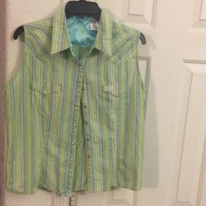 🇺🇸20X Twenty X snapbutton Western sleeveless